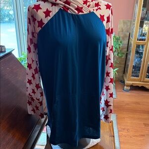 LuLaRoe Amber-  Patriotic Women's Top